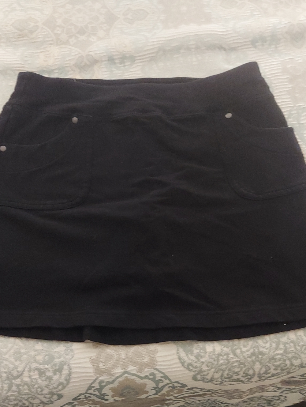Style & Co. Black Mini Skort with Front Patch Pockets